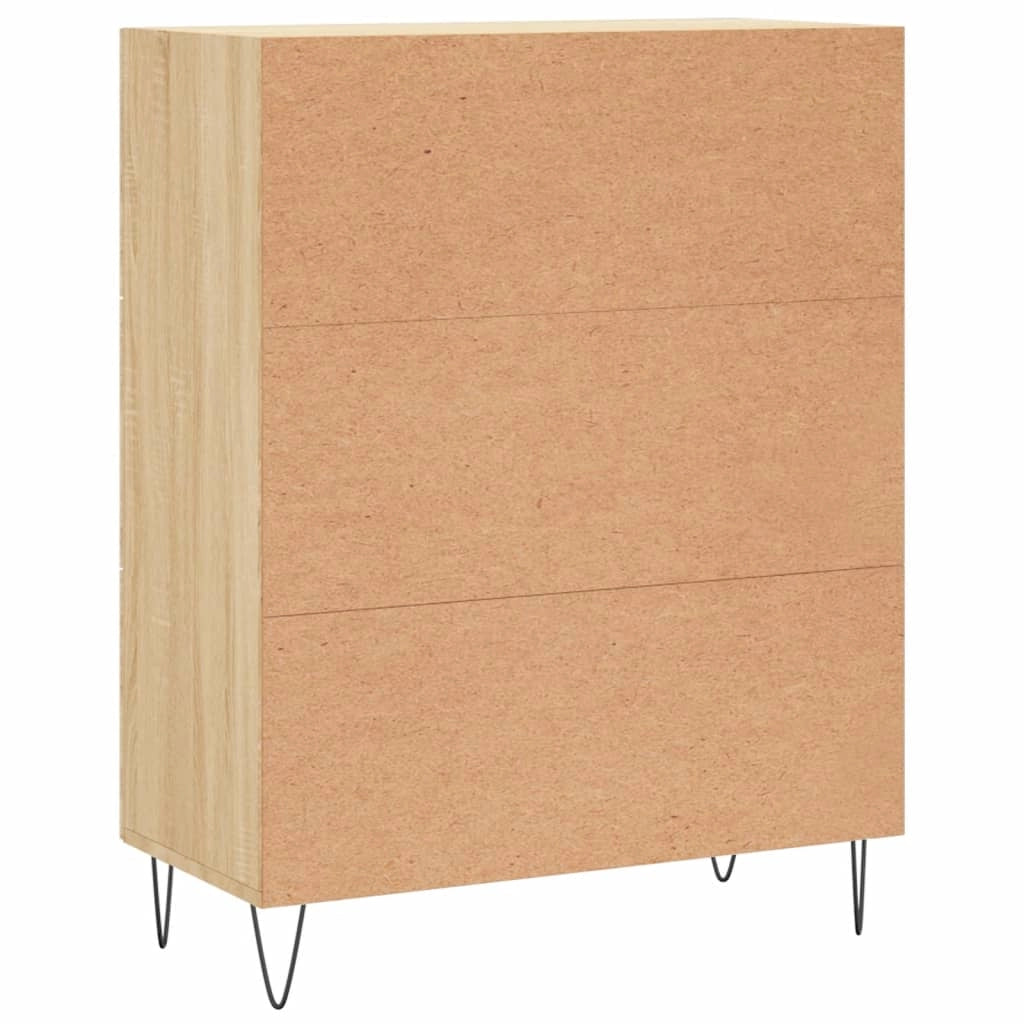 Credenza cassettiera armadio mobile contenitore organizer per cucina soggiorno salotto rovere Sonoma 69,5 x 34 x 90 cm legno ingegnerizzato marrone 02_0031637