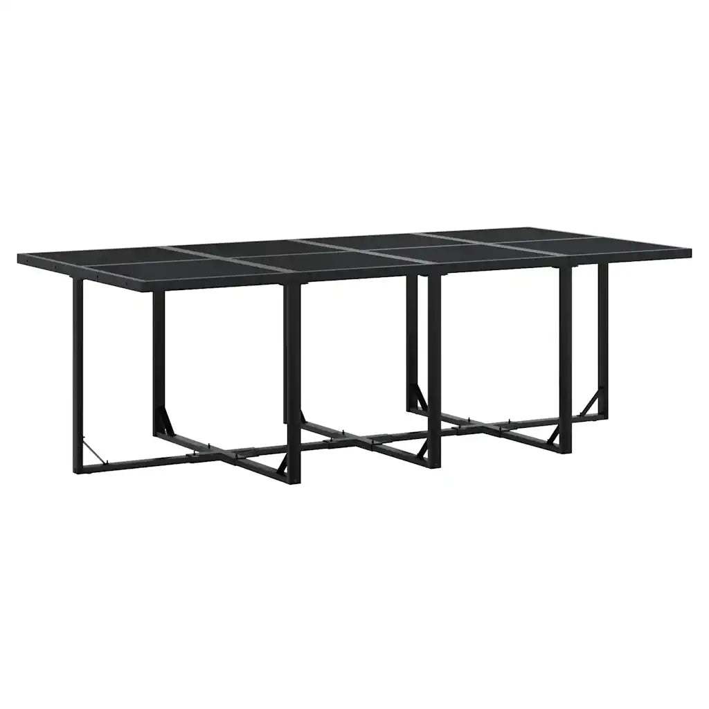 Set da Pranzo da Giardino 9 pz con Cuscini Nero in Polyrattan 3295025