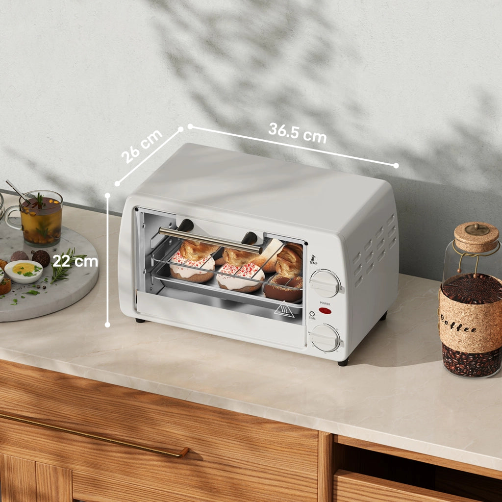 Mini Forno da Tavolo 36;5x26x22 cm 750 W con Teglia; Griglia e Temperatura fino a 230°C