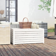 Contenitore Giardino Bianco 101x50,5x46,5cm Legno Massello Pino 823949