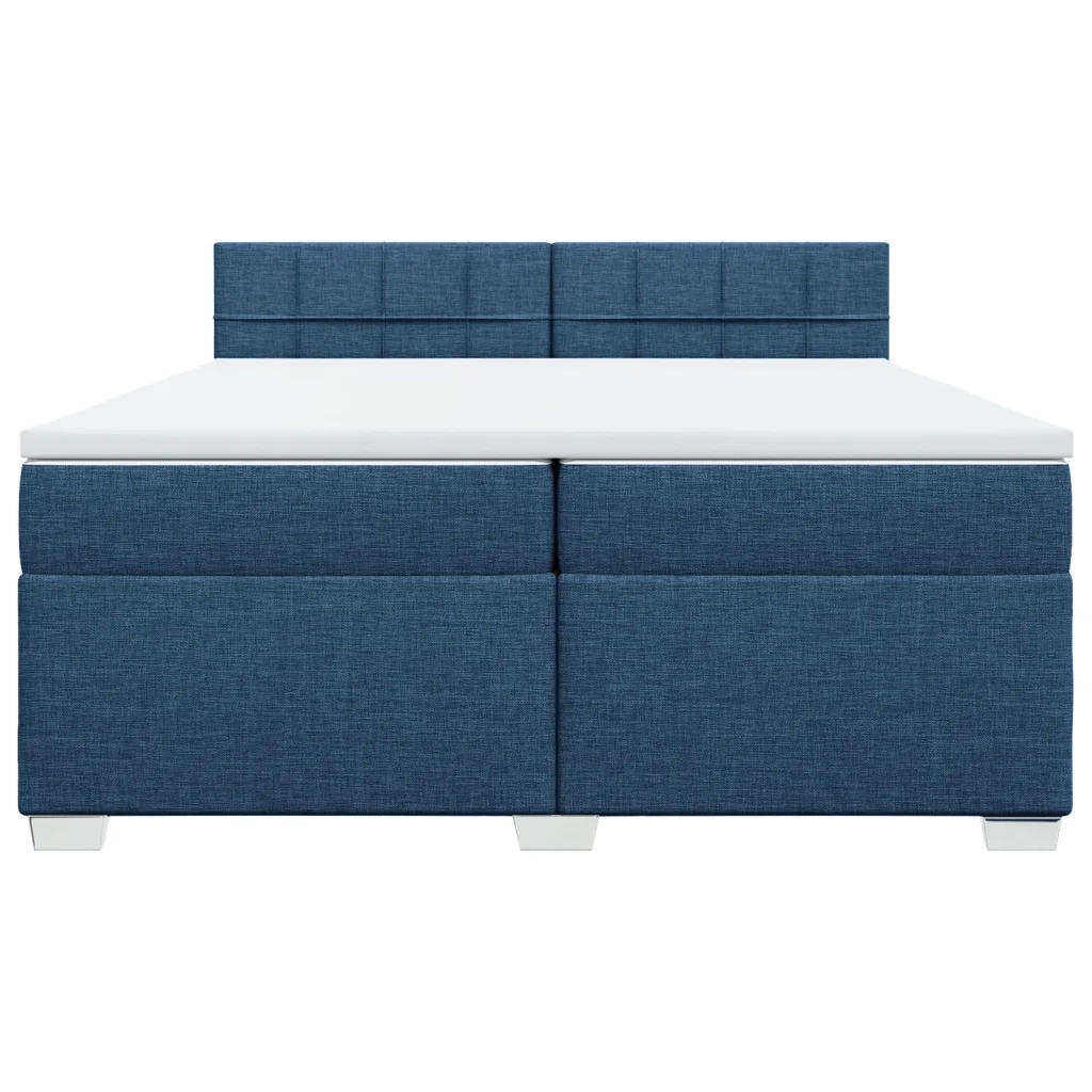 Giroletto a Molle con Materasso Blu 200x200 cm in Tessuto