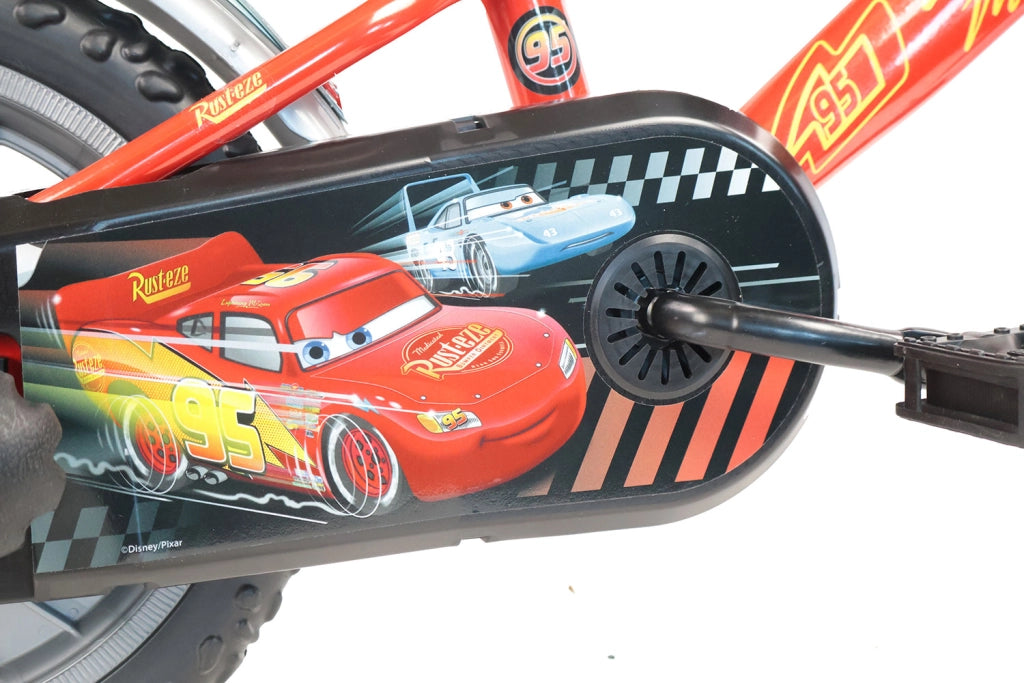 Bicicletta per Bambini 12" Disney Cars Freno Caliper e Stabilizzatori in Acciaio Hi-Ten Rosso