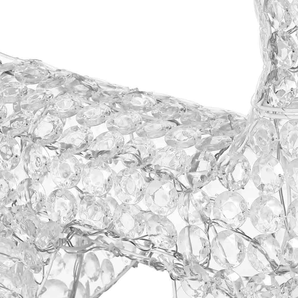 Renna Natalizia Luminosa 3D in Cristalli Acrilici 200 LED Bianco Caldo H. 90 cm
