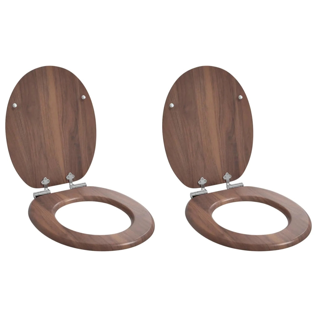 Sedile per toilette con chiusura morbida 2 pz Marrone CFW3464208