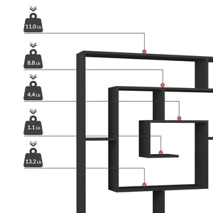 Libreria Moderna 129x125x22 cm in MDF Labirent Light Mocha