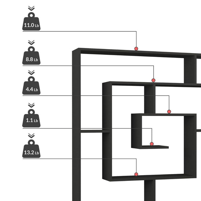 Libreria Moderna 129x125x22 cm in MDF Labirent Light Mocha