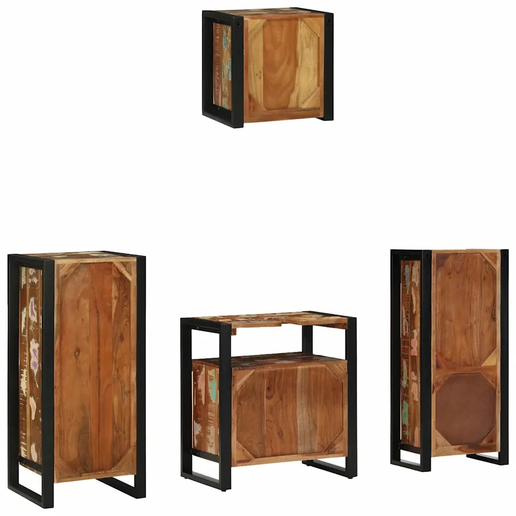 Set di mobili per il bagno 4 pcs Legno Recuperato Massello 3305645