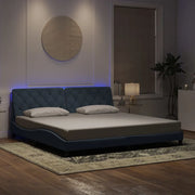 Giroletto con LED senza Materasso-Struttura Letto Grigio Scuro 200x200 cm in Velluto