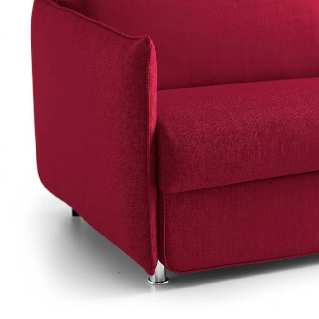 Varedo, Divano Fisso 2 Posti Sfoderabile Made in Italy, 180x95x90h cm Rosso