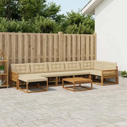Set di divani da esterno con cuscino 8 pcs Naturale e Beige 3381589