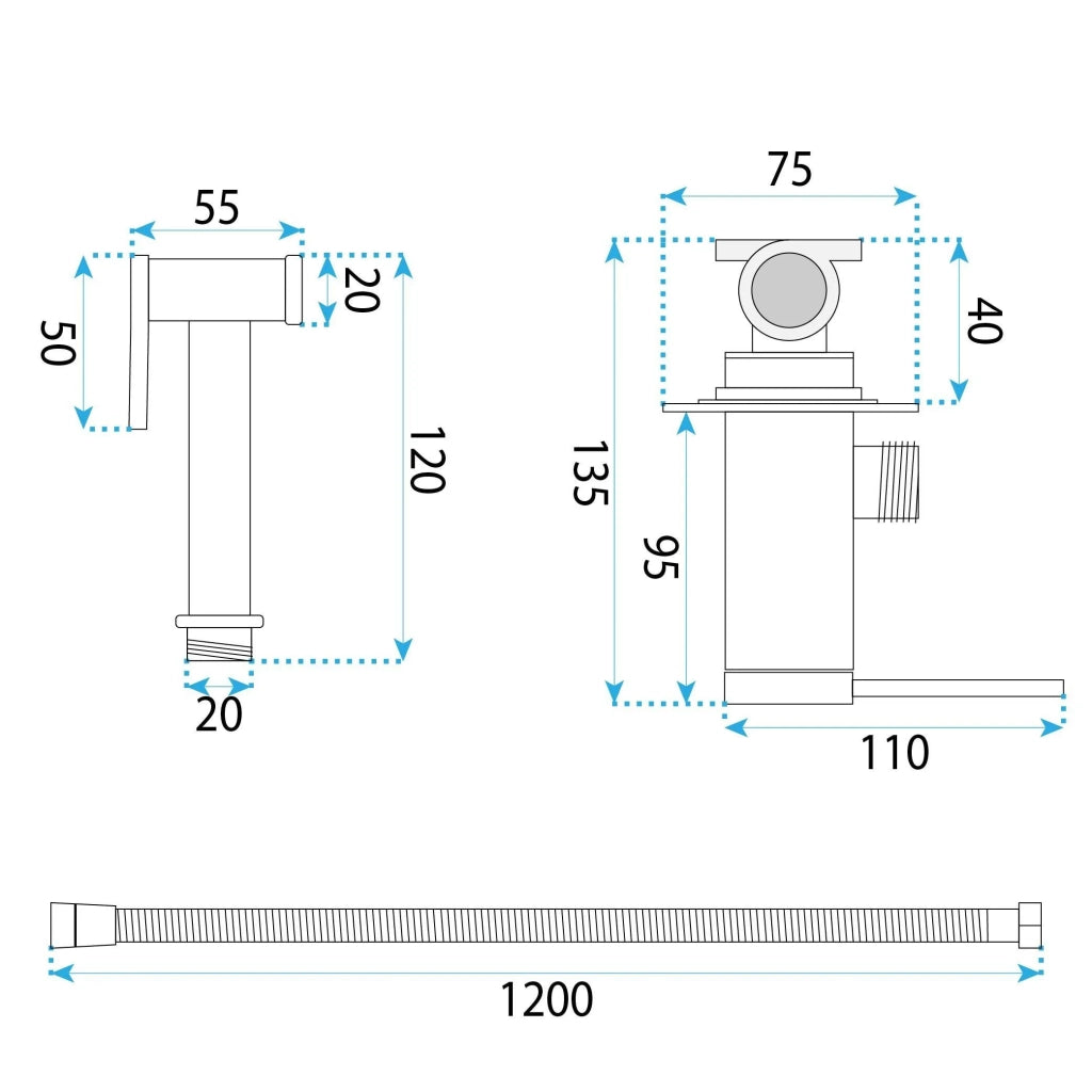 Rubinetto Bidet Rea Foss Clif Black