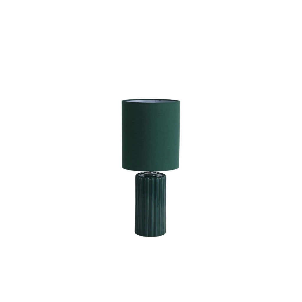 Lampada da tavolo Groove 1Lt, verde oliva con paralume abbinato
