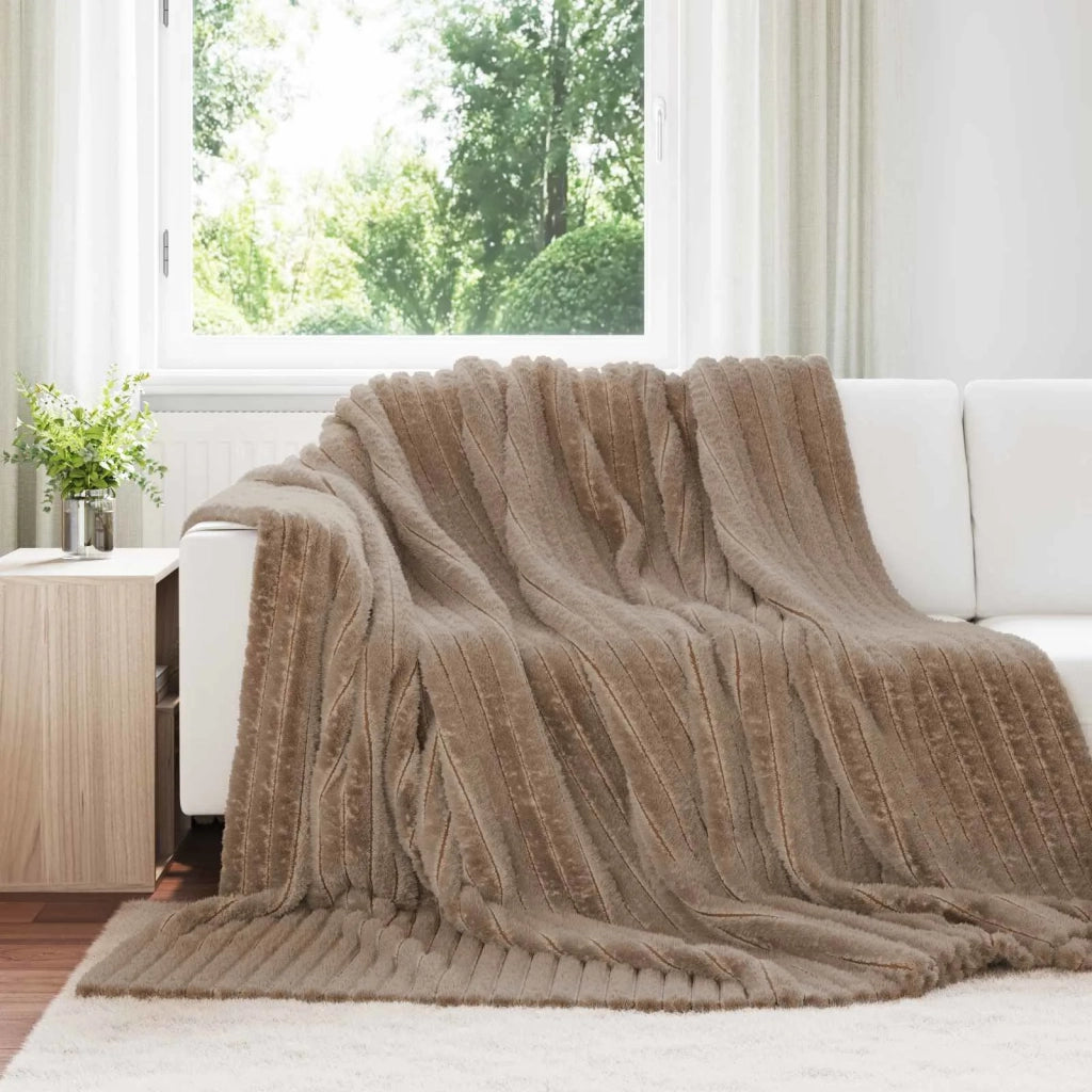Coperte da Pile 6 pz Cammello 240 x 220 cm Panno