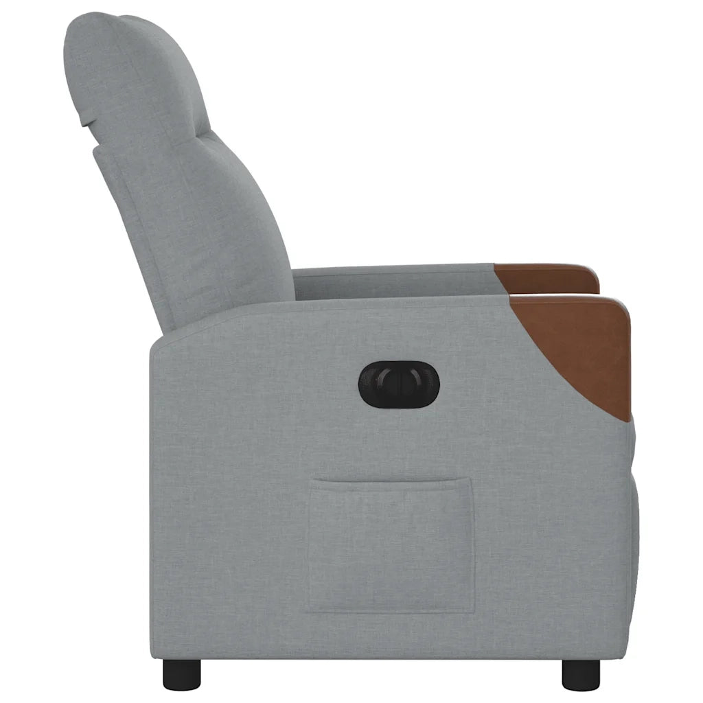 Poltrona | Sedia Relax Elettrica Reclinabile Grigio Chiaro in Tessuto