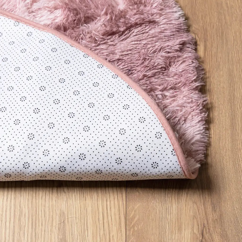 Tappeto Shaggy a Pelo Lungo NAVARRA Rosa Antico 120x120cm