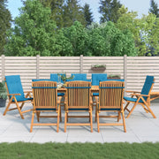 Sedie da Giardino Reclinabili con Cuscini 8 pz in Legno di Teak
