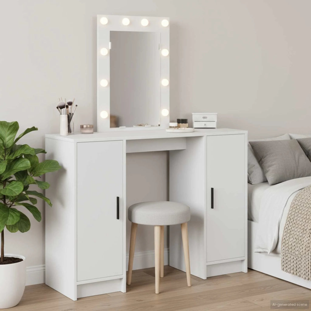 Tavolo da Trucco Bianco 102 x 33 x 135 cm Legno multistrato 865181