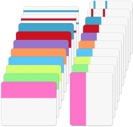 Indicazioni di Pagina 600 Stuks - Marcatori di Pagina Regolabili - Etichette Adesive - Colori Neon - 2 Pollici - 4,1 x 5,1 cm