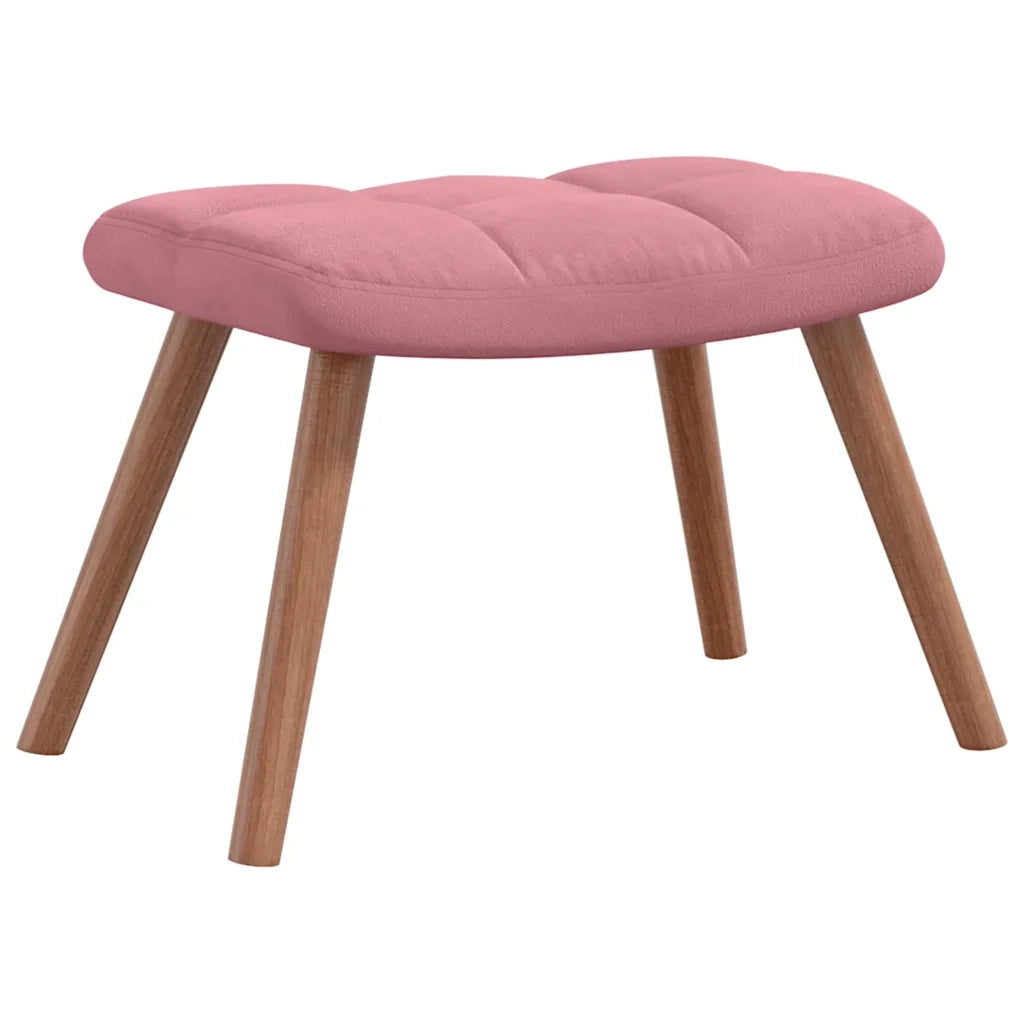 Poltrona Relax | Sedia Relax con Poggiapiedi Rosa in Velluto