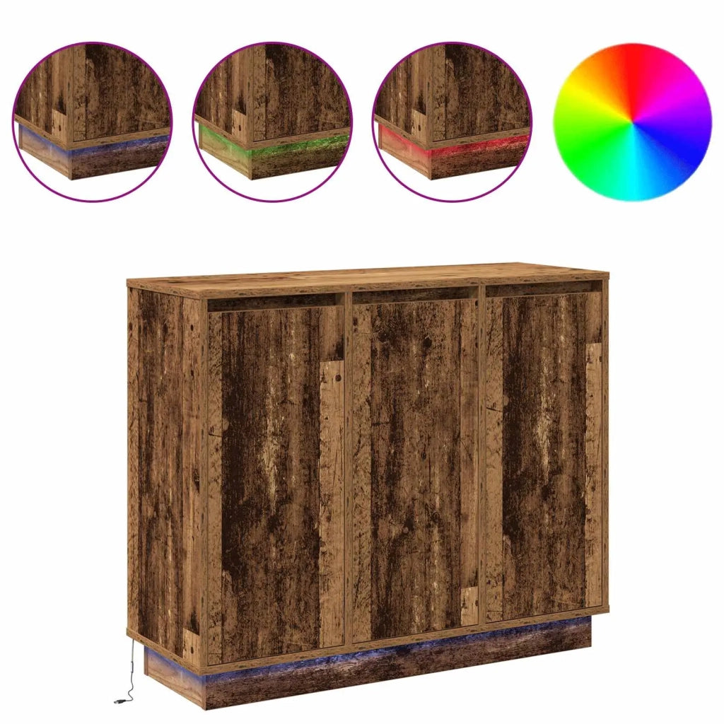 Madia LED Legno vecchio 90 x 32 x 75 cm Legno multistrato 869680