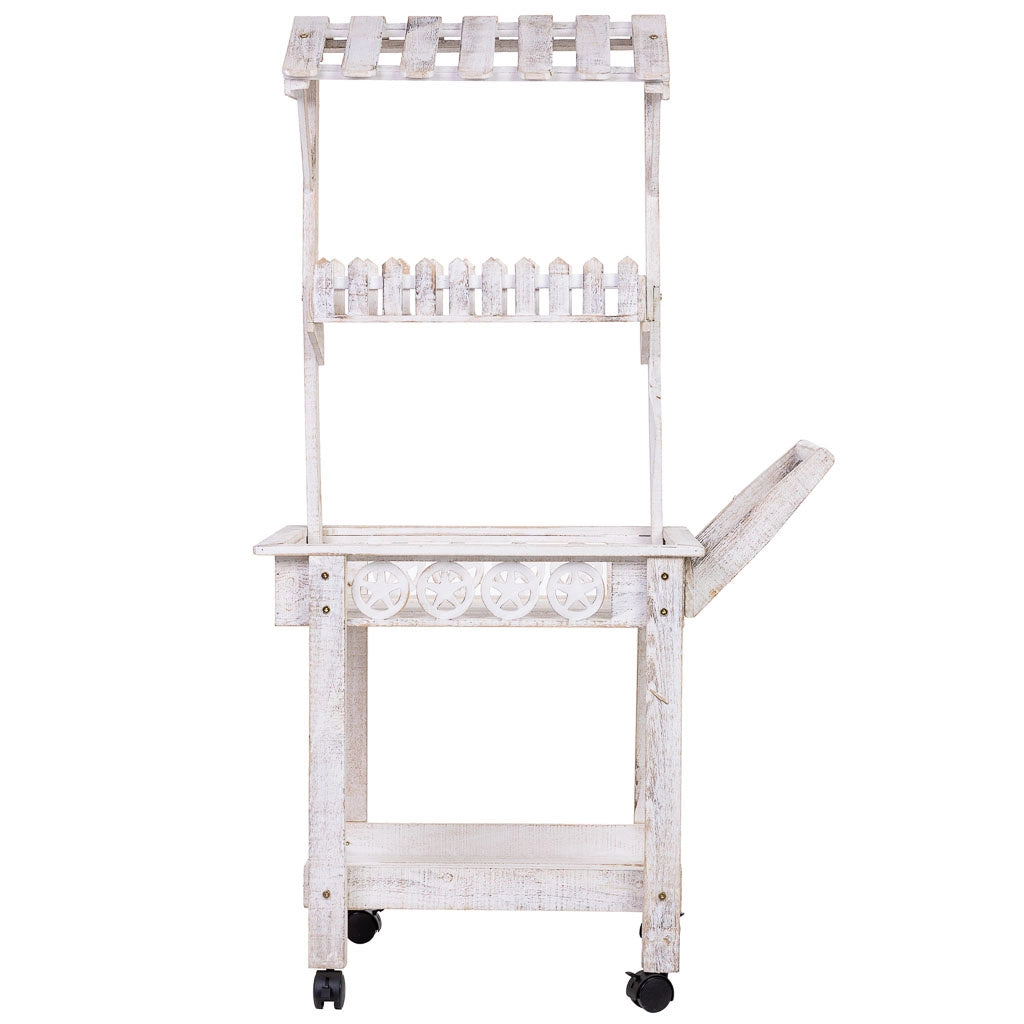 Carrello espositivo-scaffale in legno 80x45x140h cm