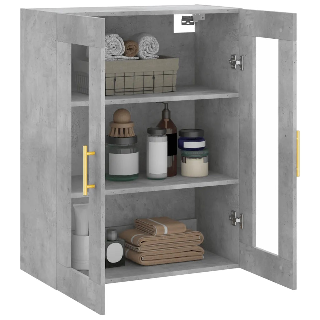 Armadietto a Muro | Mobile a Parete Grigio Cemento 69,5x34x90 cm