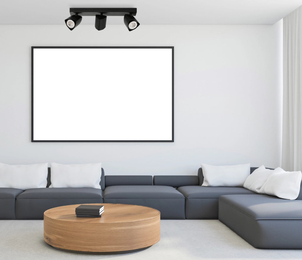 Faretto soffitto triplo nero orientabile 3xGU10 35W Italux