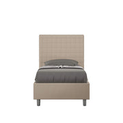 Letto singolo senza rete imbottito 80x200 similpelle tortora Sunny