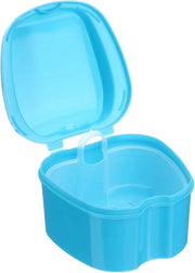 Protesi Box - Scatola di Stoccaggio Blu Pastello per Denti Artificiali con Contenitore Netto