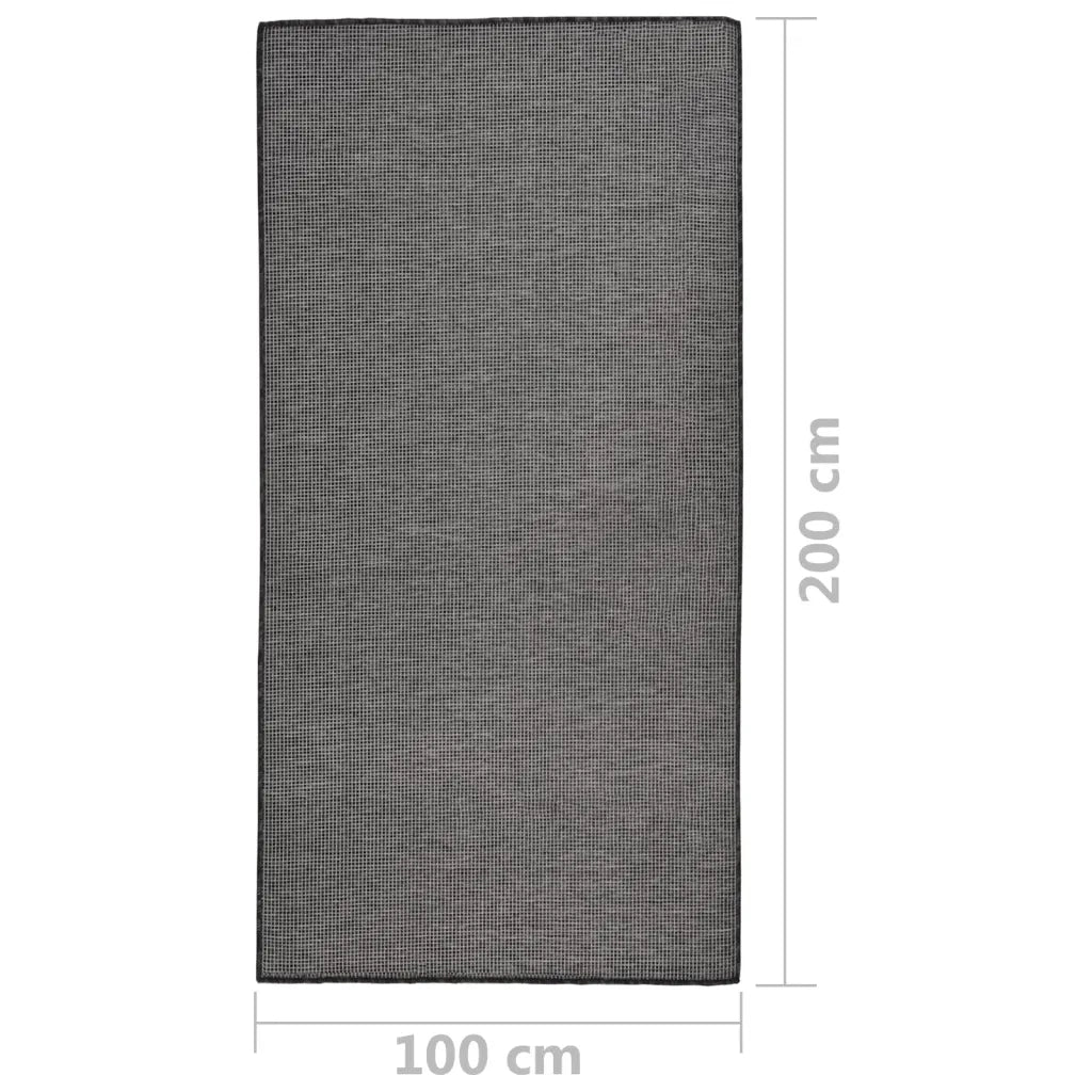 Tappeto da Esterni a Tessitura Piatta 100x200 cm Grigio 340773