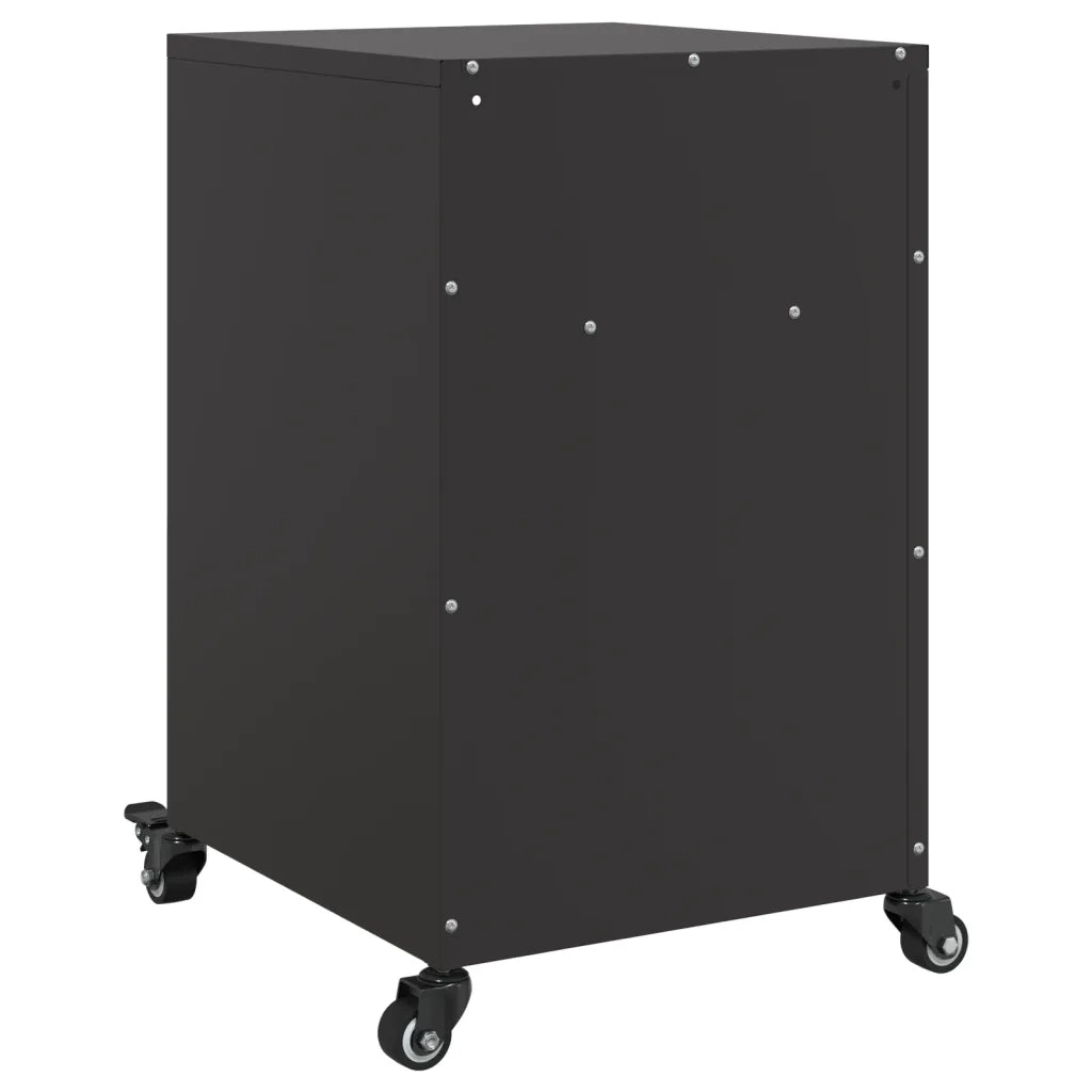 Set di 2 Comodini | Armadio da Notte | Mobiletto da notte Neri 36x39x59 cm in Acciaio