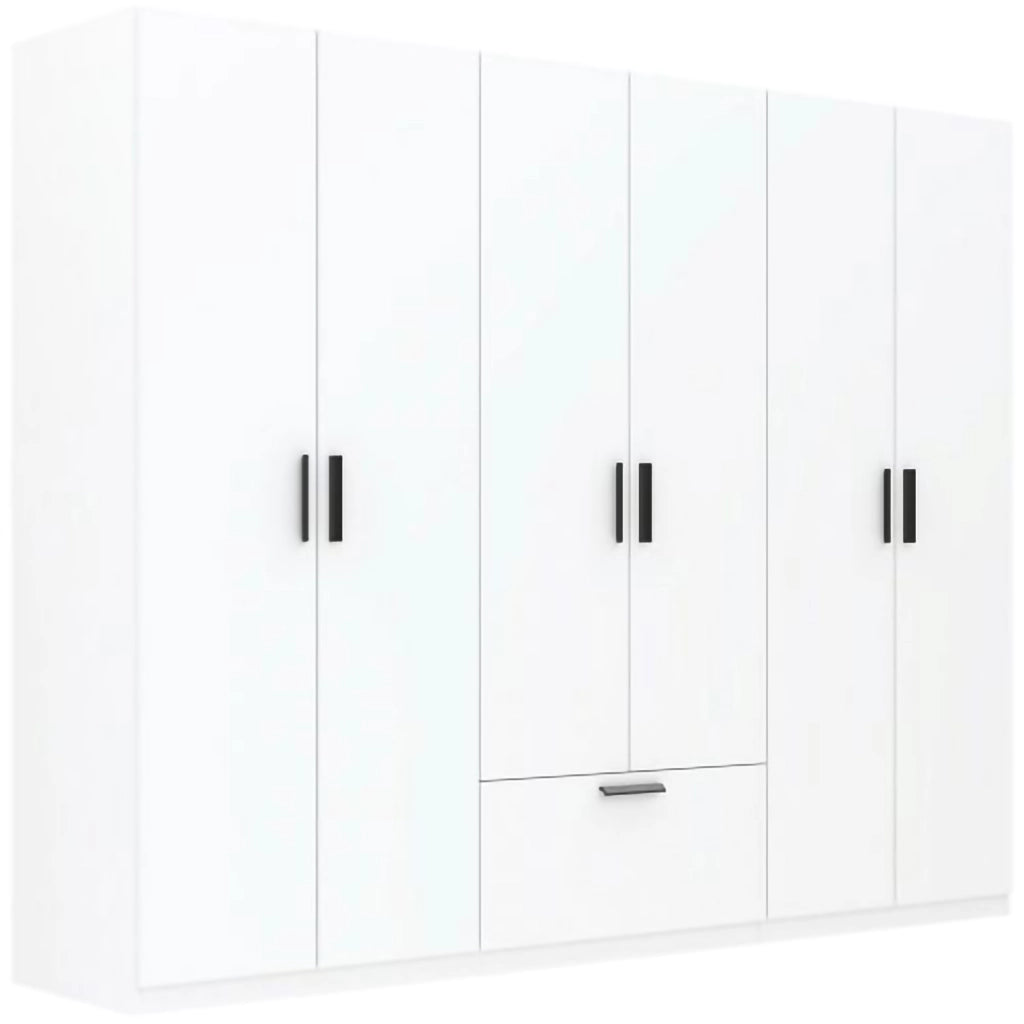 Armadio Camera da Letto Libaha, Guardaroba Grande 3 Ripiani, 269x210h cm Bianco