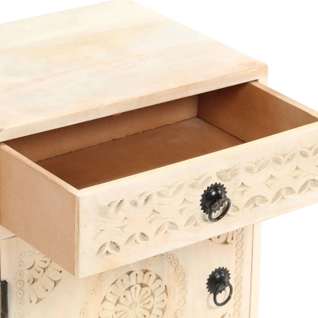 Comodino 40x30x50 cm in Legno Massello di Mango 282867