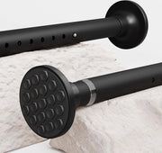 Stang per tenda doccia senza fori - tenda doccia in metallo nero (90-140 cm)