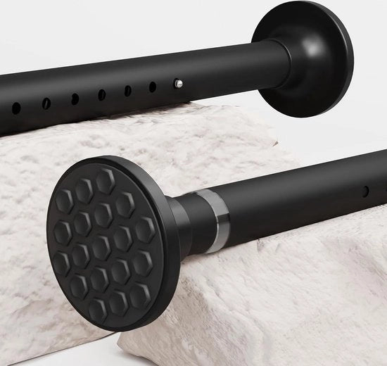 Stang per tenda doccia senza fori - tenda doccia in metallo nero (90-140 cm)