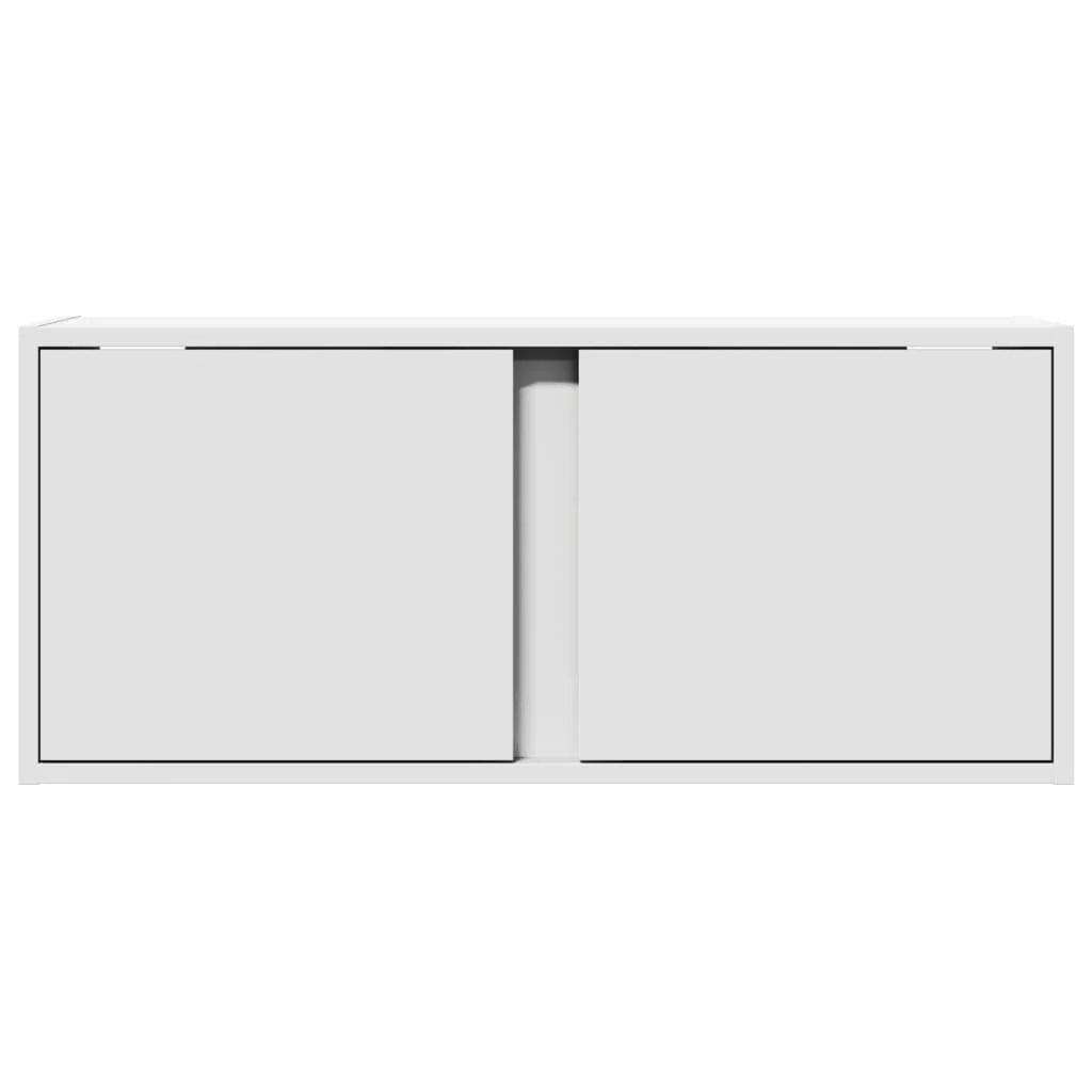 Mobile TV multimediale scaffale TV credenza mobile TV sala da pranzo soggiorno camera da letto montaggio a parete con luci LED 80 x 31 x 35 cm bianco 02_0027913