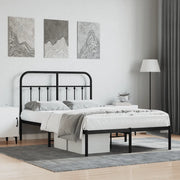 Giroletto con Testiera-Struttura Letto con testiera in Metallo Nero 120x200 cm 202345