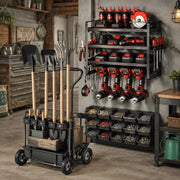 Tool Storage Wall Mount, 4-tier Storage Rack With 4 Drill Bit Holders, Tool Holder With Screwdriver Holder, Garage Tool Organizer For Garage, Workbench & Workshop