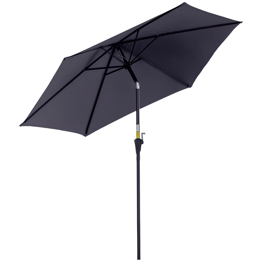 Parasole inclinabile da giardino balcone terrazza ¨C zephmum ¨C grigio alluminio ?2,6x2,35H m