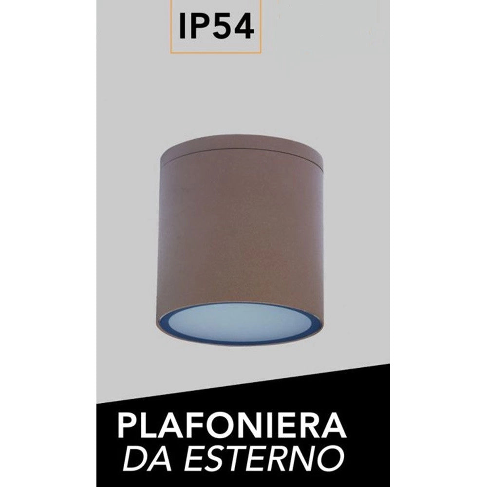 Trade Shop - Applique Da Soffitto A Cilindro Per Esterno Plafoniera Con Attacco Gu10 Ip54 H94-c -
