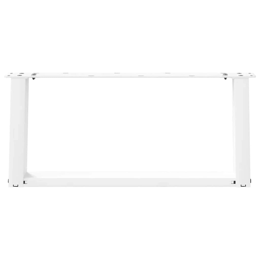 Set di 2 gambe per tavolino da caffè a forma di U 60 x 30 cm design moderno e stabile con piedini livellatori acciaio bianco 02_0057034