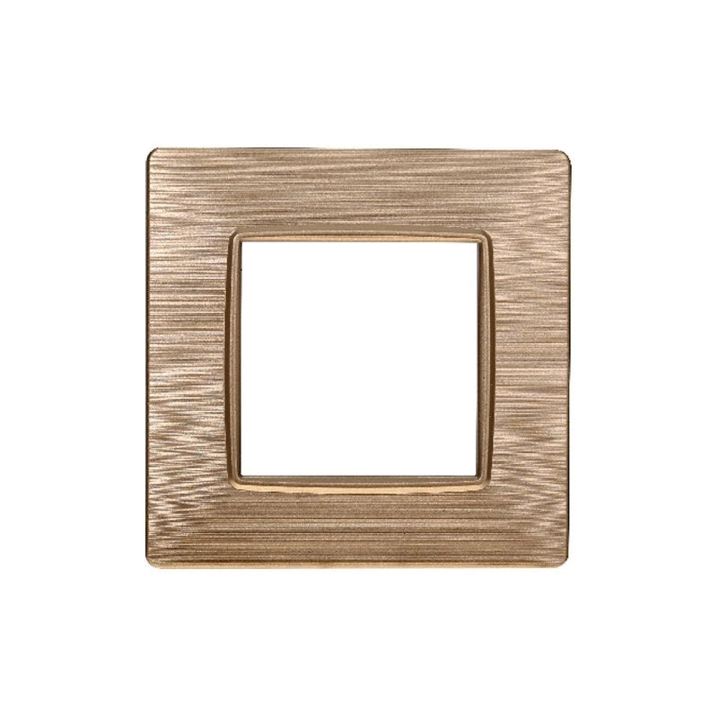 Placca Plastica Serie Starlight 2P Colore Oro Satinato Compatibile Con Vimar Plana