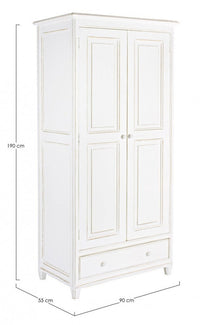 Mobile Armadio 90x55x190 cm 2 Ante 1 Cassetto Colette
