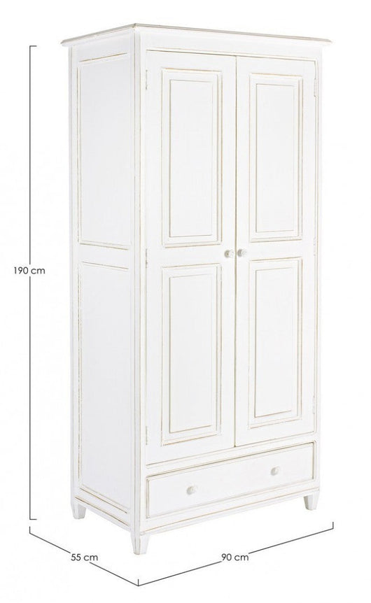 Mobile Armadio 90x55x190 cm 2 Ante 1 Cassetto Colette