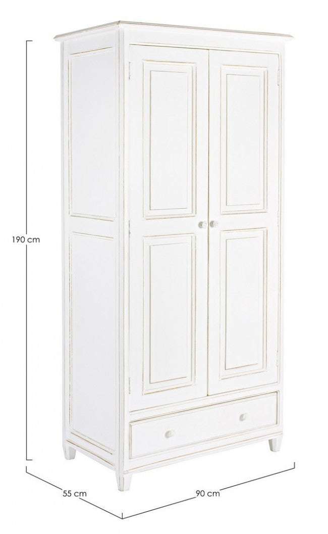 Mobile Armadio 90x55x190 cm 2 Ante 1 Cassetto Colette