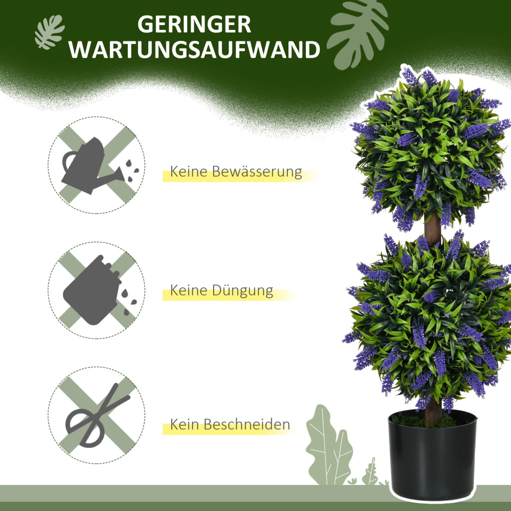 Set 2 Piante Artificiali con Vaso ¨C Xylo ¨C 70 cm Resistenti UV per Giardino e Interno