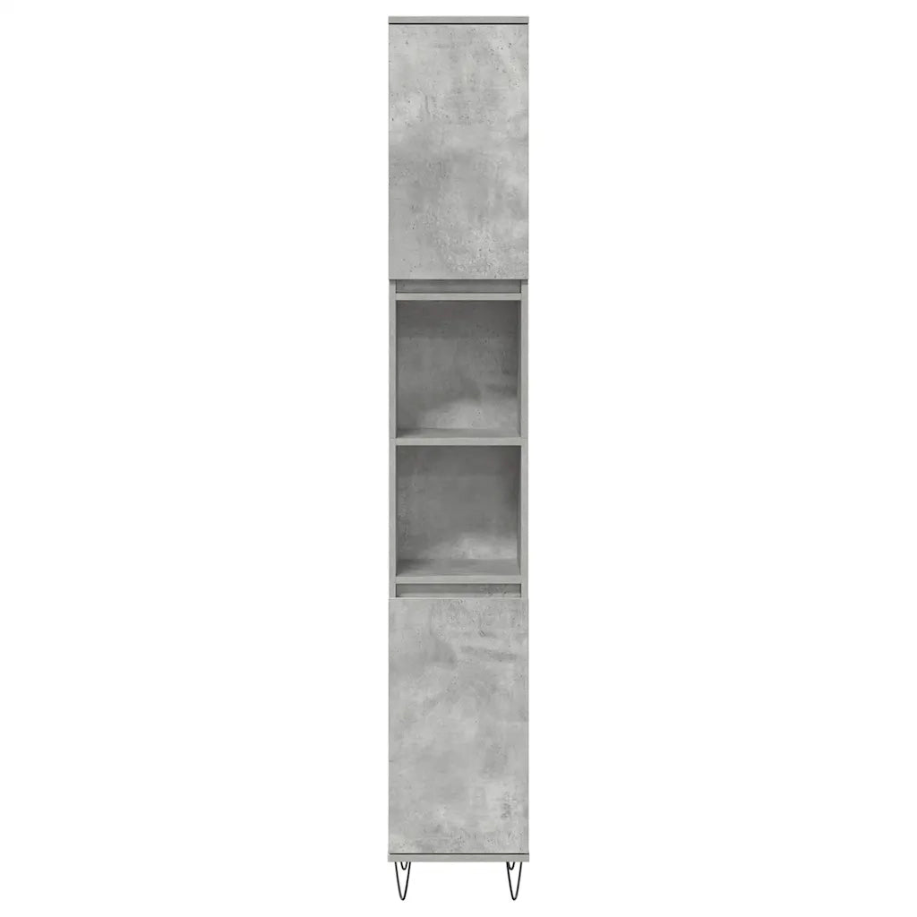 Set Mobili da Bagno | Armadio da bagno 3 pz Grigio Cemento in Legno Multistrato