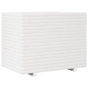 Fioriera | Cassetta per fiori | Vaso da Giardino Bianca 90x60x72 cm Legno Massello di Pino