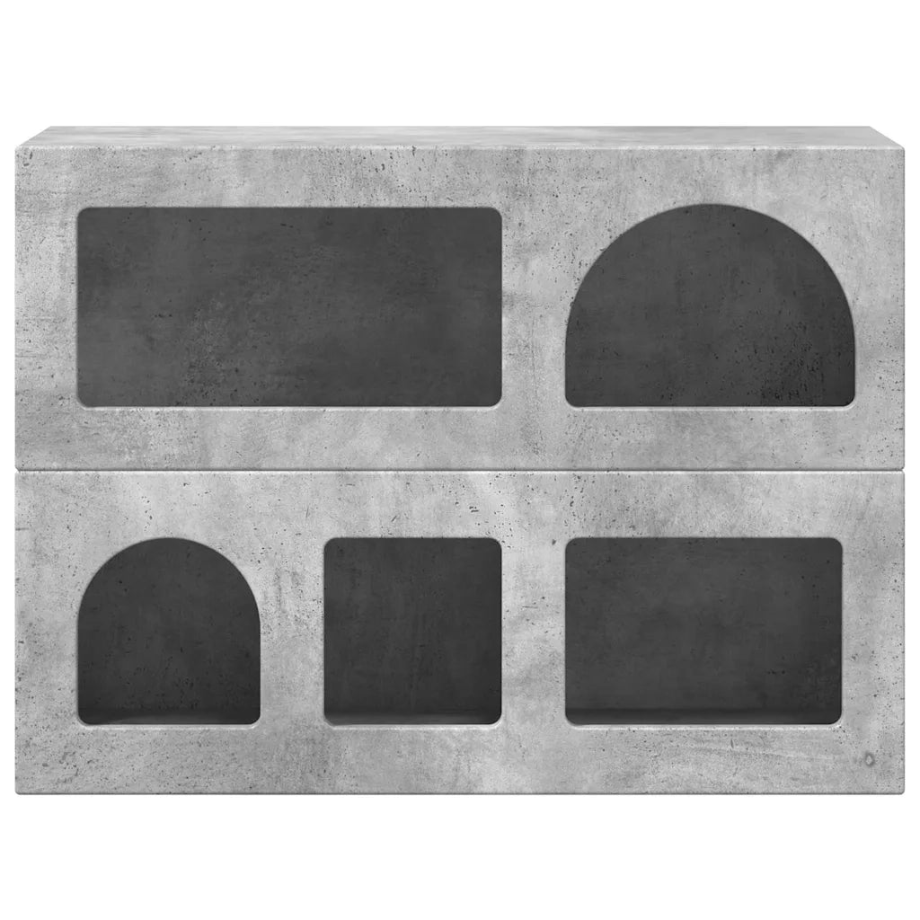 Credenza-Buffet-Armadio da cucina Grigio cemento 80.5 x 35 x 59 cm Legno multistrato