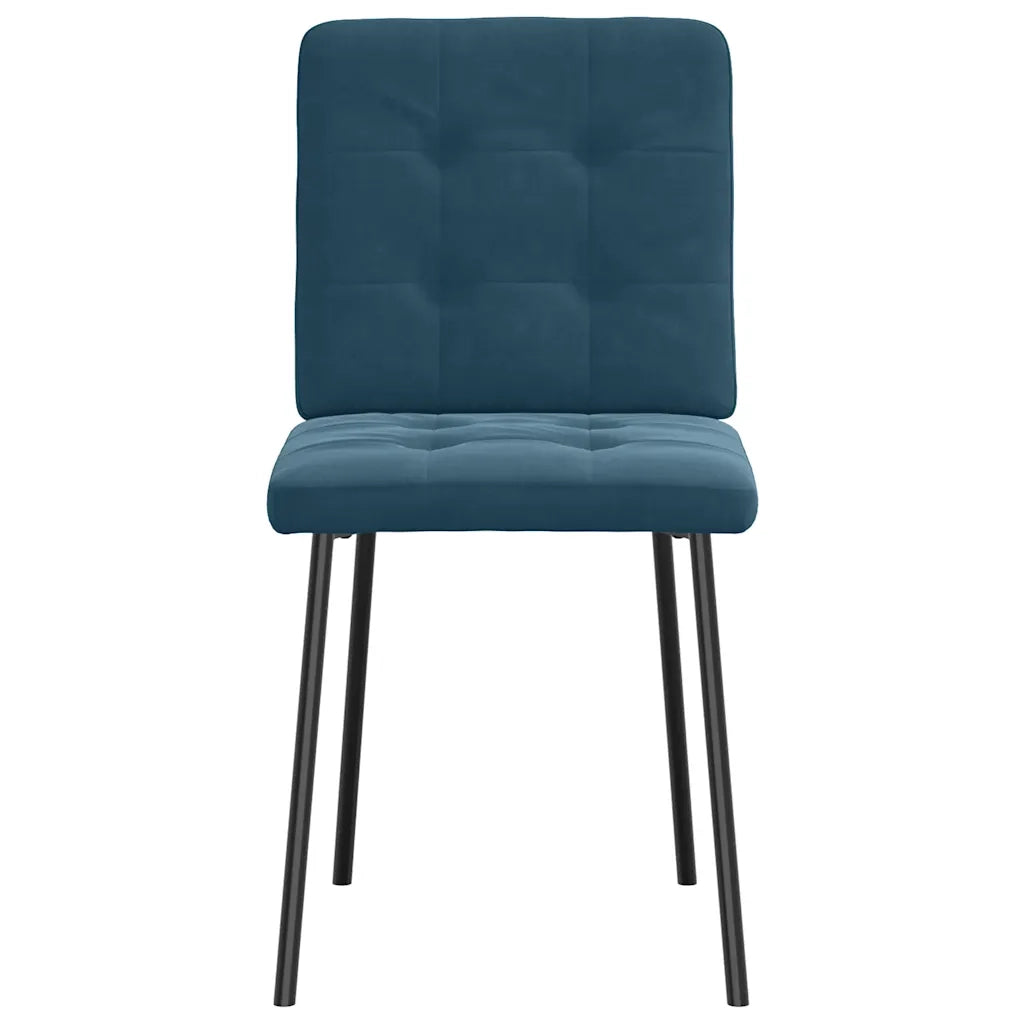 Sedie da Pranzo 6 pz Blu in Velluto
